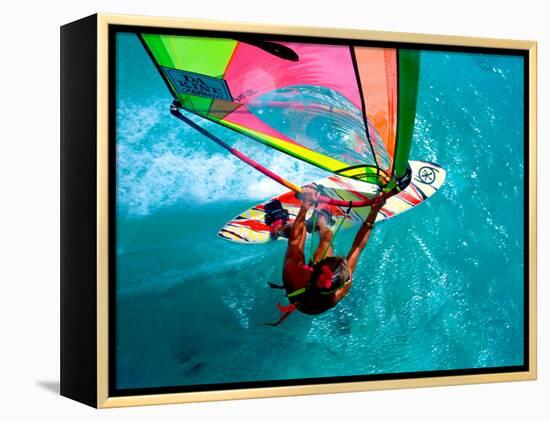 Windsurfing, Aruba, Caribbean-James Kay-Framed Premier Image Canvas