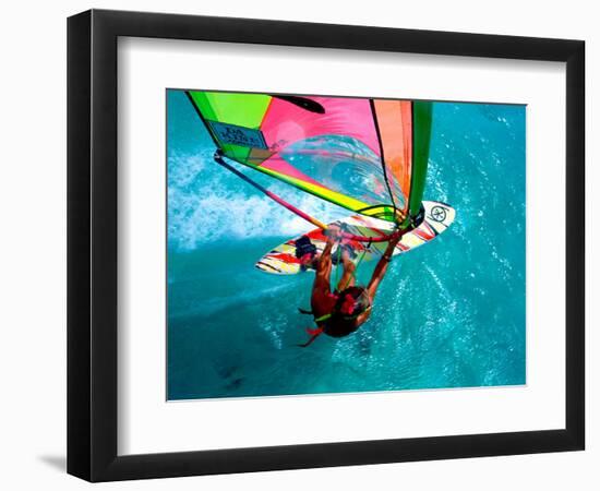 Windsurfing, Aruba, Caribbean-James Kay-Framed Photographic Print