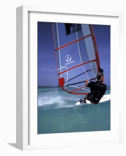 Windsurfing at Malmok Beach, Antigua, Caribbean-Greg Johnston-Framed Photographic Print