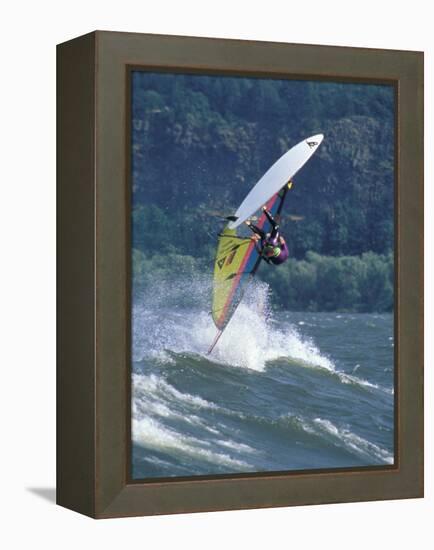 Windsurfing in Hood River, Oregon, USA-Lee Kopfler-Framed Premier Image Canvas