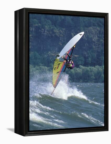 Windsurfing in Hood River, Oregon, USA-Lee Kopfler-Framed Premier Image Canvas