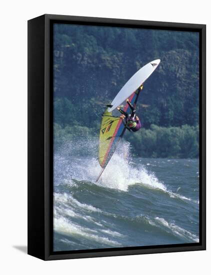 Windsurfing in Hood River, Oregon, USA-Lee Kopfler-Framed Premier Image Canvas