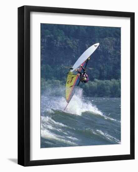 Windsurfing in Hood River, Oregon, USA-Lee Kopfler-Framed Photographic Print