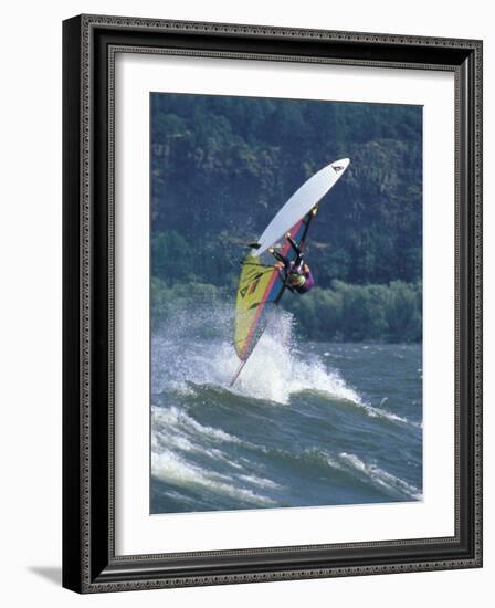 Windsurfing in Hood River, Oregon, USA-Lee Kopfler-Framed Photographic Print