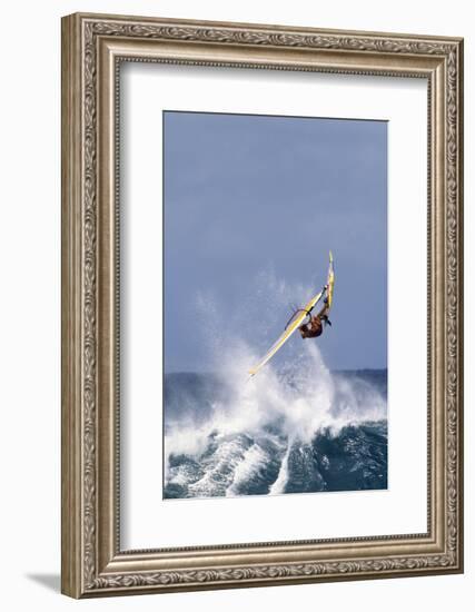 Windsurfing on the Ocean at Sunset, Maui, Hawaii, USA-Gerry Reynolds-Framed Photographic Print