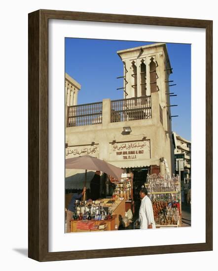Windtower Overlooks Deira Old Souk and Spice Souk, Deira, Dubai, United Arab Emirates, Middle East-Ken Gillham-Framed Photographic Print