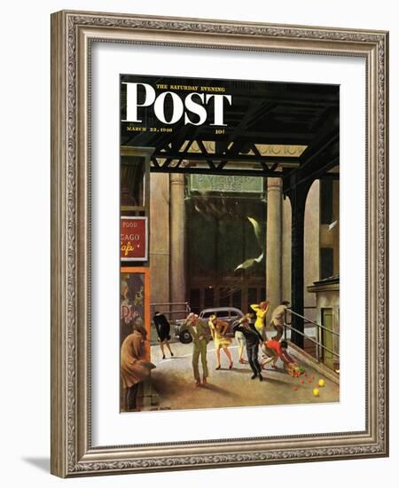 "Windy City," Saturday Evening Post Cover, March 23, 1946-John Falter-Framed Giclee Print