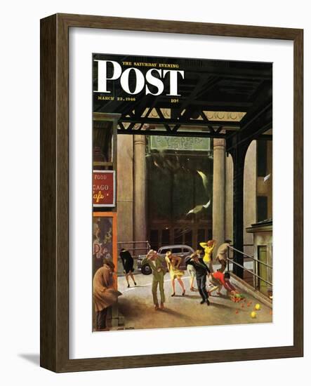 "Windy City," Saturday Evening Post Cover, March 23, 1946-John Falter-Framed Giclee Print