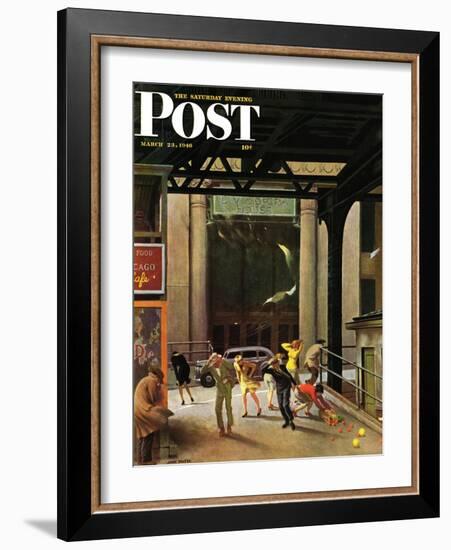 "Windy City," Saturday Evening Post Cover, March 23, 1946-John Falter-Framed Giclee Print