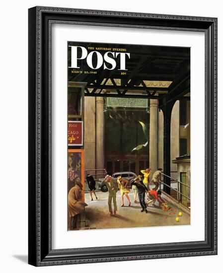 "Windy City," Saturday Evening Post Cover, March 23, 1946-John Falter-Framed Giclee Print