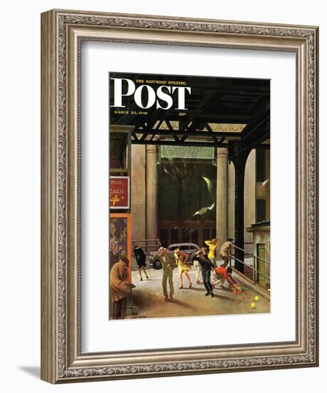 "Windy City," Saturday Evening Post Cover, March 23, 1946-John Falter-Framed Giclee Print