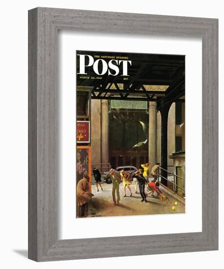 "Windy City," Saturday Evening Post Cover, March 23, 1946-John Falter-Framed Giclee Print
