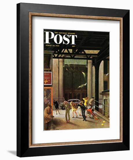 "Windy City," Saturday Evening Post Cover, March 23, 1946-John Falter-Framed Giclee Print