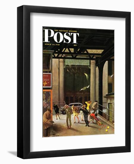 "Windy City," Saturday Evening Post Cover, March 23, 1946-John Falter-Framed Giclee Print