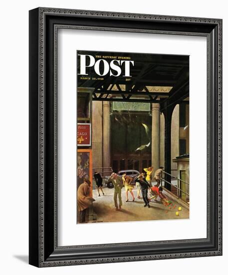 "Windy City," Saturday Evening Post Cover, March 23, 1946-John Falter-Framed Giclee Print