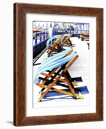 Windy Day On Eastbourne Pier-Dorothy Berry-Lound-Framed Giclee Print