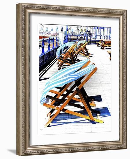 Windy Day On Eastbourne Pier-Dorothy Berry-Lound-Framed Giclee Print