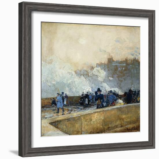 Windy Day, Paris, 1889-Childe Hassam-Framed Giclee Print