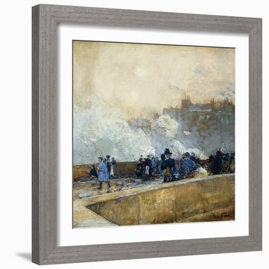 Windy Day, Paris, 1889-Childe Hassam-Framed Giclee Print