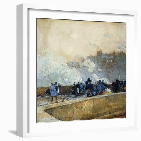 Windy Day, Paris, 1889-Childe Hassam-Framed Giclee Print