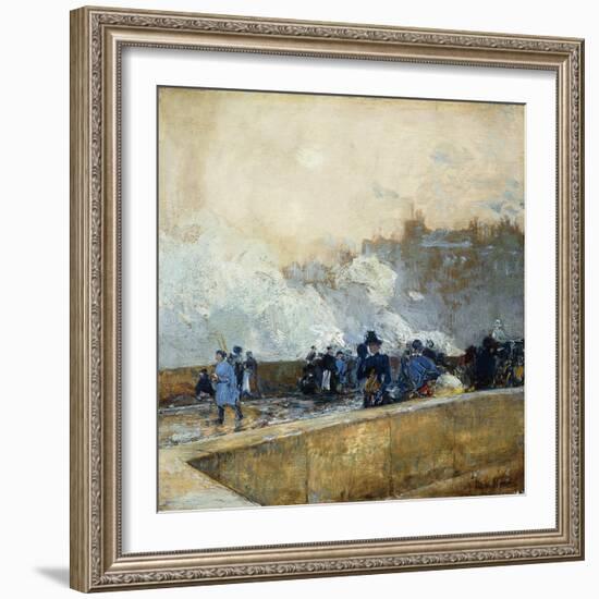 Windy Day, Paris-Childe Hassam-Framed Giclee Print