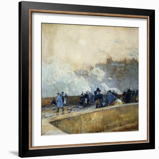 Windy Day, Paris-Childe Hassam-Framed Giclee Print