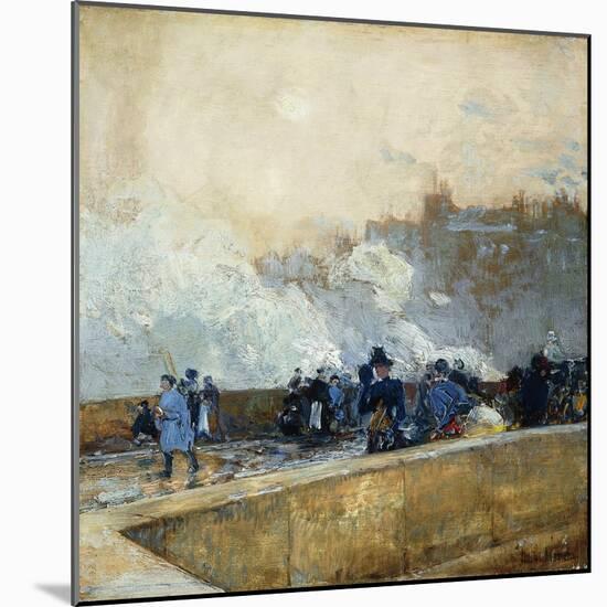 Windy Day, Paris-Childe Hassam-Mounted Giclee Print