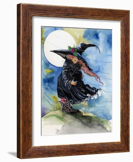 Windy Witch Halloween-sylvia pimental-Framed Art Print