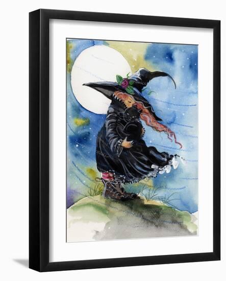 Windy Witch Halloween-sylvia pimental-Framed Art Print