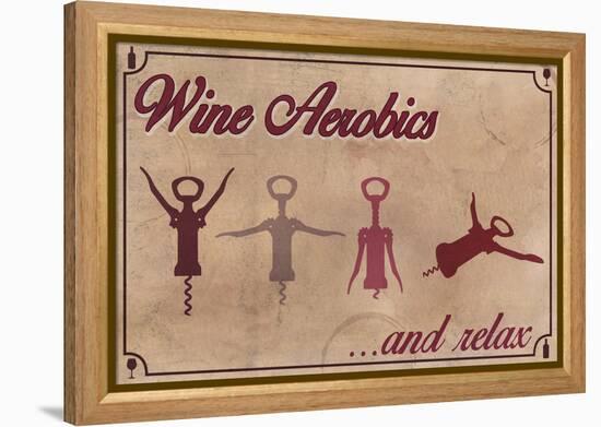 Wine Aerobics-Lantern Press-Framed Stretched Canvas