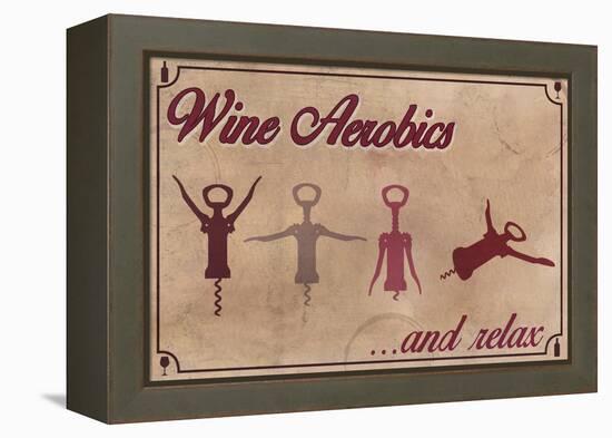 Wine Aerobics-Lantern Press-Framed Stretched Canvas