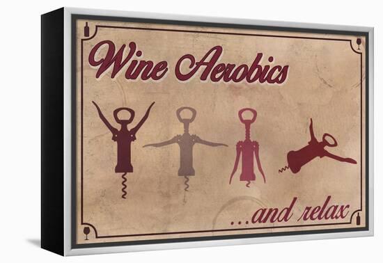 Wine Aerobics-Lantern Press-Framed Stretched Canvas