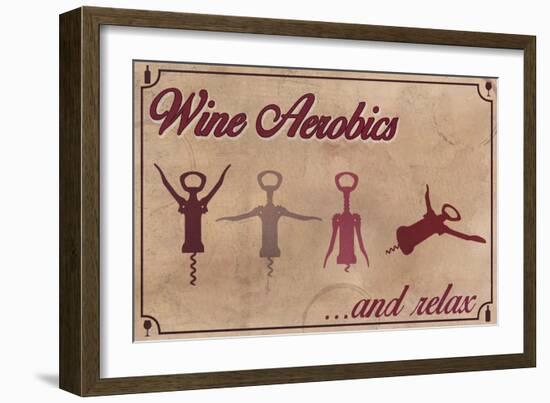 Wine Aerobics-Lantern Press-Framed Premium Giclee Print