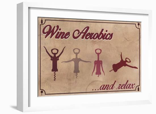 Wine Aerobics-Lantern Press-Framed Premium Giclee Print