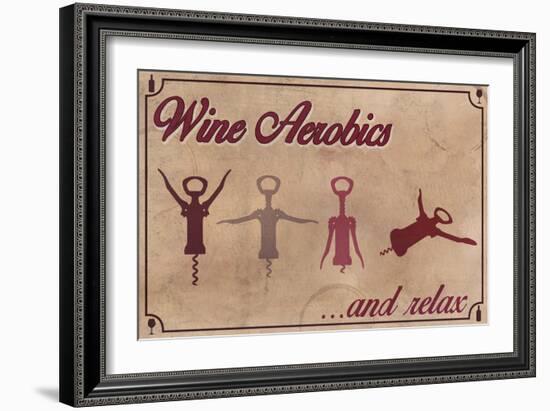 Wine Aerobics-Lantern Press-Framed Premium Giclee Print