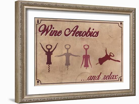 Wine Aerobics-Lantern Press-Framed Art Print