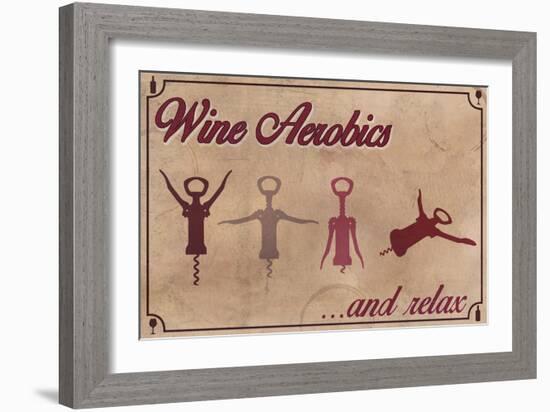 Wine Aerobics-Lantern Press-Framed Art Print