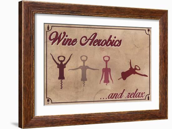 Wine Aerobics-Lantern Press-Framed Art Print