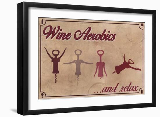 Wine Aerobics-Lantern Press-Framed Art Print