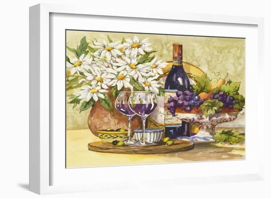 Wine and Daisies-Jerianne Van Dijk-Framed Art Print