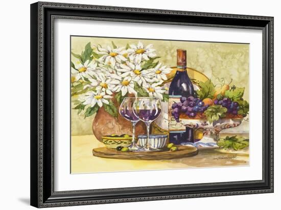 Wine and Daisies-Jerianne Van Dijk-Framed Art Print