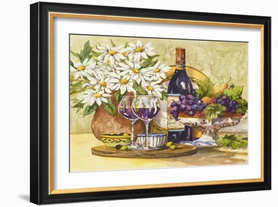 Wine and Daisies-Jerianne Van Dijk-Framed Art Print