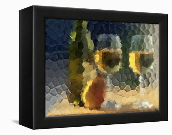 Wine and Glasses Behind Frosted Glass-Mitch Diamond-Framed Premier Image Canvas