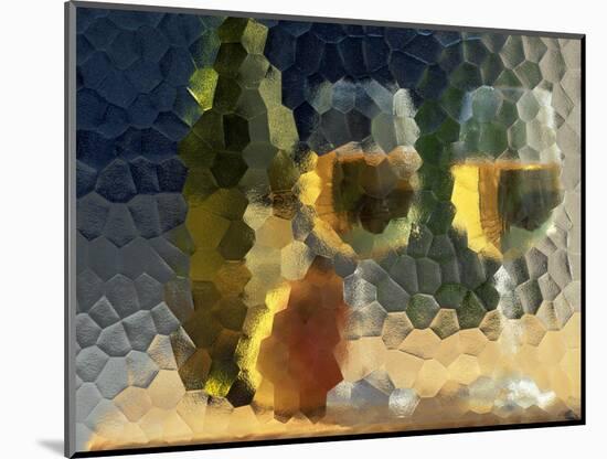 Wine and Glasses Behind Frosted Glass-Mitch Diamond-Mounted Photographic Print