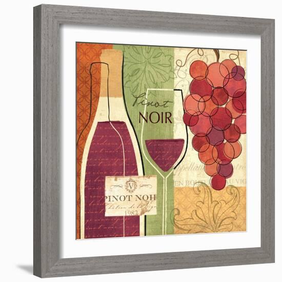 Wine and Grapes I-Veronique Charron-Framed Art Print