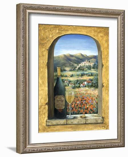 Wine and Poppies II-Marilyn Dunlap-Framed Art Print