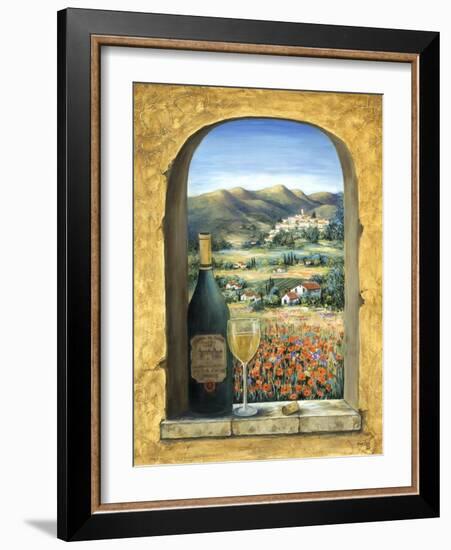 Wine and Poppies II-Marilyn Dunlap-Framed Art Print