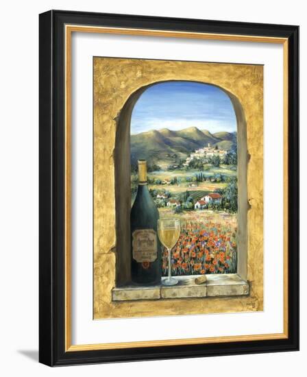 Wine and Poppies II-Marilyn Dunlap-Framed Art Print