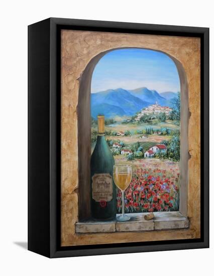 Wine and Poppies-Marilyn Dunlap-Framed Stretched Canvas