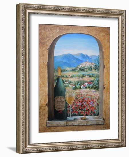 Wine and Poppies-Marilyn Dunlap-Framed Art Print